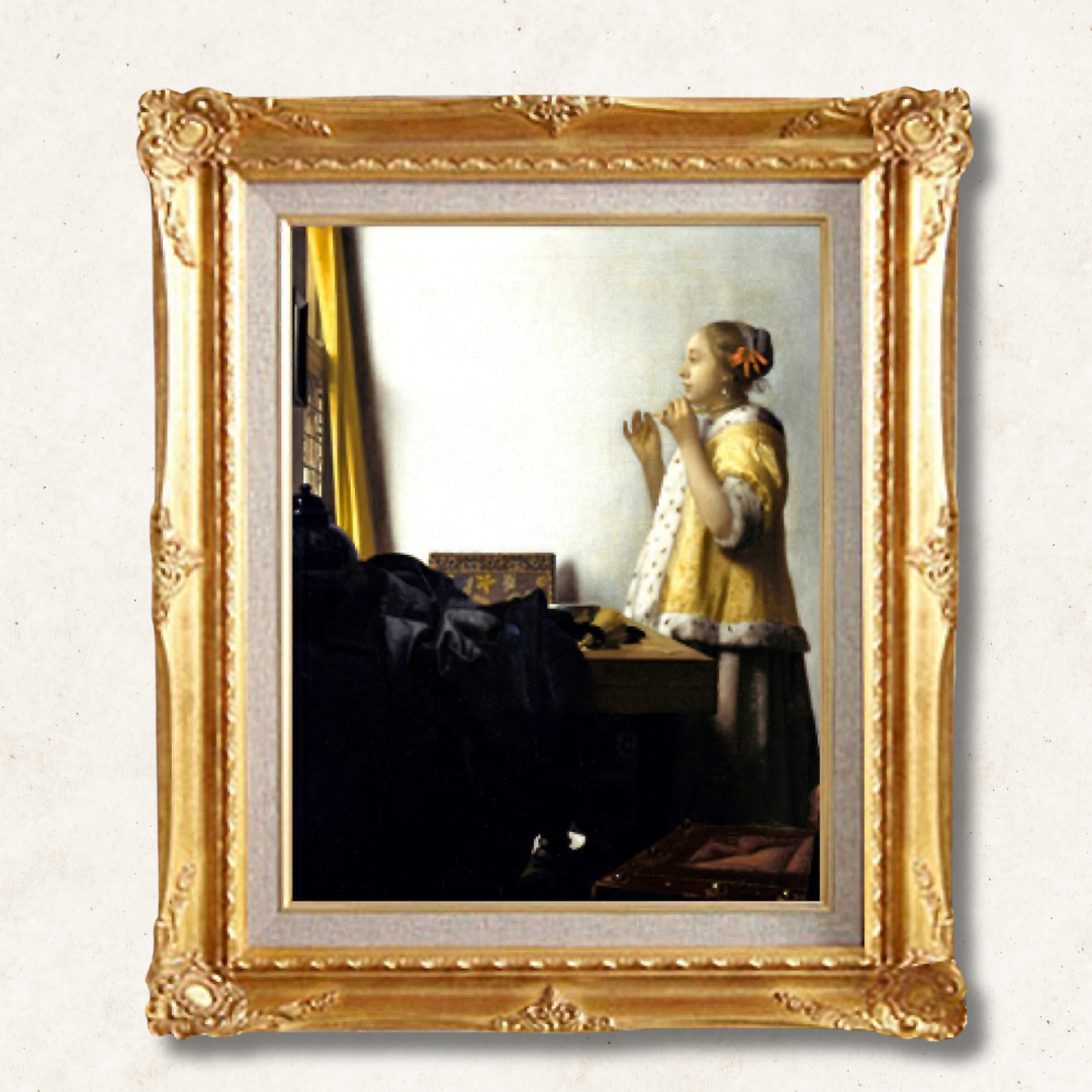 Johannes Vermeer  <br>-  Woman with a Pearl Necklace