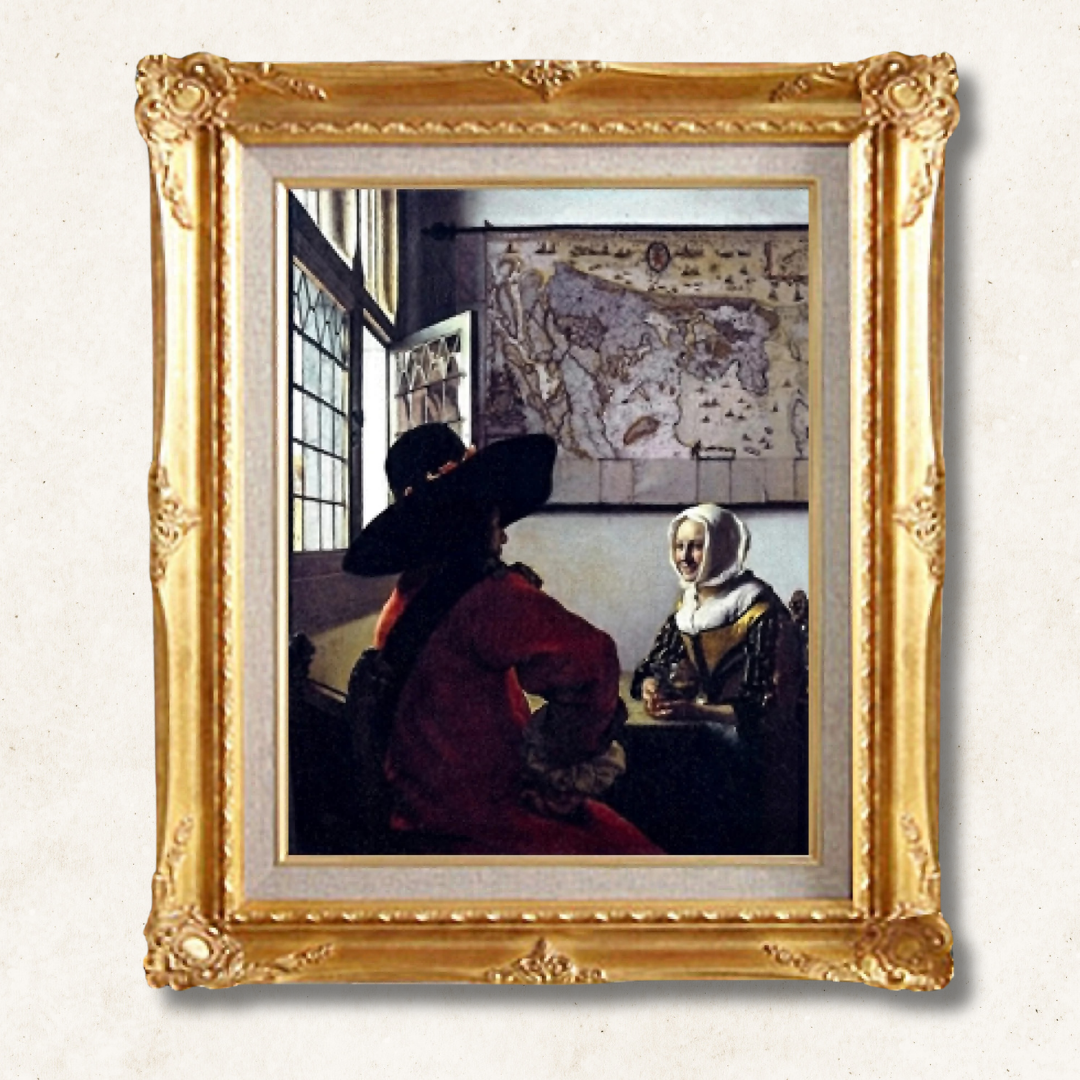 Johannes Vermeer  <br>-  Officer and Laughing Girl