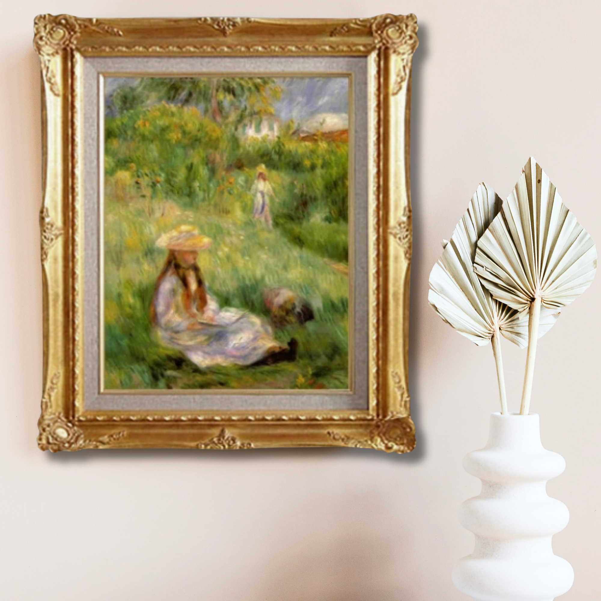 Pierre-Auguste Renoir  <br>-  Young Woman in the Garden at Fumezy