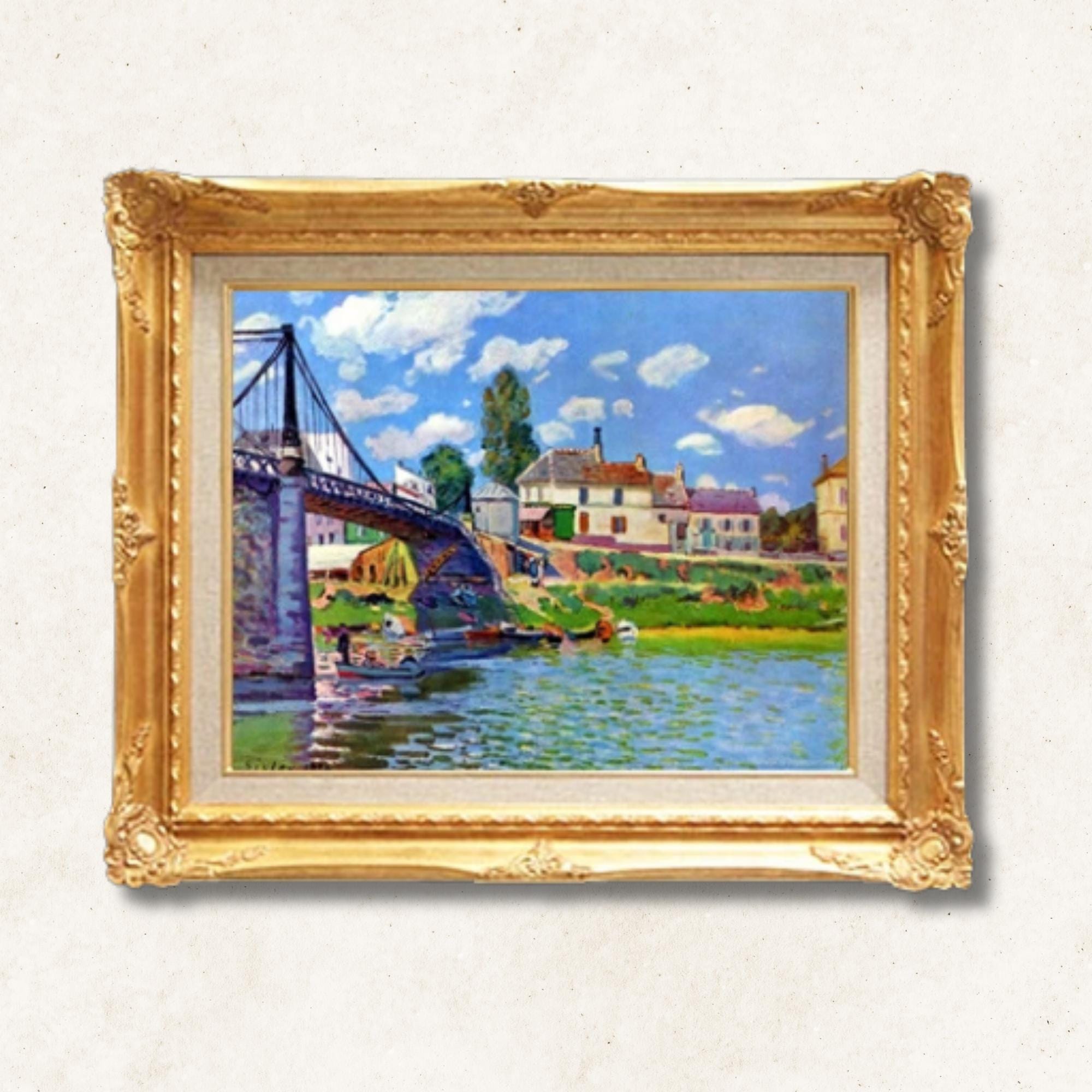 Alfred Sisley  <br>-  The Bridge at Villeneuve-la-Garenne