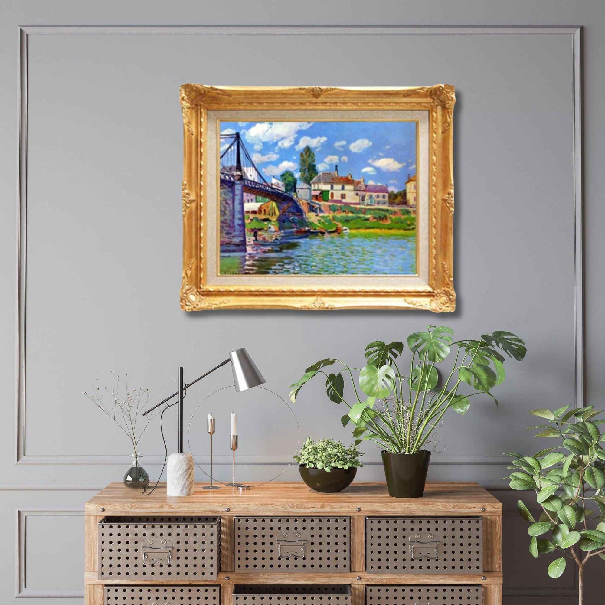 Alfred Sisley  <br>-  The Bridge at Villeneuve-la-Garenne